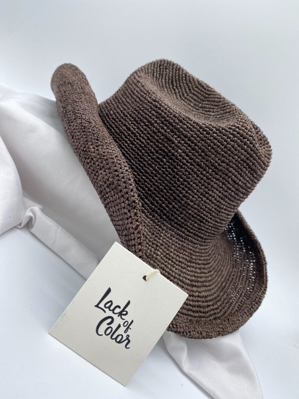 Lack of Color Raffia Cowboy Hat Coco Brown Large 59cm NWOT